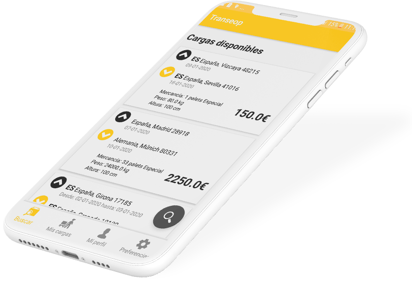 Aplicacion para transportistas Transeop